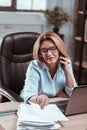 Successful rich lawyer feeling busy while working all day