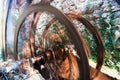 Working ancient millwheel blurred by rotation Royalty Free Stock Photo