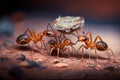 Working ants carrying some food, Generative Ai