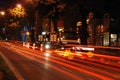 Working area in traffic at night Royalty Free Stock Photo