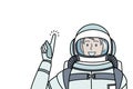 Working as cosmonaut and astronaut concept