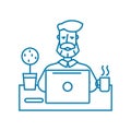 Working atmosphere linear icon concept. Working atmosphere line vector sign, symbol, illustration.