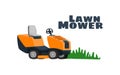 a working battery powered rider red lawn mower Royalty Free Stock Photo