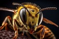 Working bee on honeycomb cells Royalty Free Stock Photo