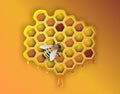Working Bee and Honeycomb - Illustration