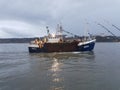 Working Boat Returning To Scarborough Harbor