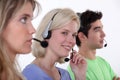 Working in a call center Royalty Free Stock Photo