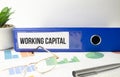 WORKING CAPITAL with calculator and pen. White background. Business Royalty Free Stock Photo