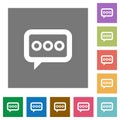 Working chat color square buttons square flat icons