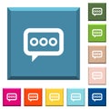 Working chat white icons on edged square buttons Royalty Free Stock Photo