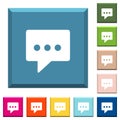 Working chat white icons on edged square buttons Royalty Free Stock Photo