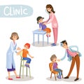 Working in clinic pediatrician cartoon