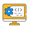 working code computer screen icon color illustration Royalty Free Stock Photo