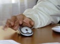 Working with a computer mouse Royalty Free Stock Photo