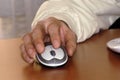 Working with a computer mouse Royalty Free Stock Photo