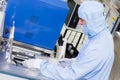 Working on ALD systems in a high tech cleanroom Royalty Free Stock Photo