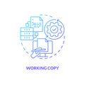 Working copy blue gradient concept icon