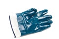 working dark blue nitrile-coated glove Royalty Free Stock Photo