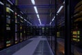 Working data center interior. Royalty Free Stock Photo