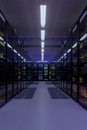 Working data center interior. Royalty Free Stock Photo