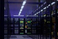 Working data center interior. Royalty Free Stock Photo