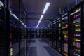 Working data center interior. Royalty Free Stock Photo