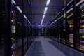 Working data center interior. Royalty Free Stock Photo