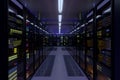 Working data center interior. Royalty Free Stock Photo