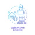 Working with databases blue gradient concept icon Royalty Free Stock Photo