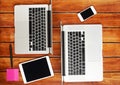 Working desk with two laptops Royalty Free Stock Photo