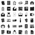 Working document icons set, simple style Royalty Free Stock Photo