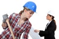 Working beside an engineer Royalty Free Stock Photo