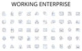 Working enterprise line icons collection. Ampersand, Asterisk, Backslash, Carriage, Caret, Colon, Comma vector and