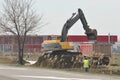 Excavator. Machinery, activity.