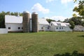Working farm with twin silos Royalty Free Stock Photo
