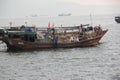 The working fishing boats in SHENZHEN