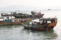 The working fishing boats in SHENZHEN