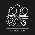 Working forest white linear icon for dark theme Royalty Free Stock Photo