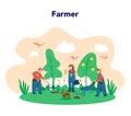 Working on a fram, farmer concept. Farmers working on the field,