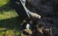 Working in the garden - spade foot boot