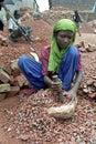 Child labor in breaking field, Dhaka, Bangladesh