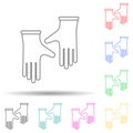 working gloves multi color style icon. Simple thin line, outline vector of home repair tool icons for ui and ux, website or mobile Royalty Free Stock Photo