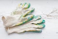 Working gloves on white Royalty Free Stock Photo