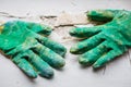 Working gloves on white Royalty Free Stock Photo