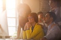 Working group on briefing in office Royalty Free Stock Photo