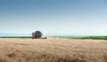 Working Harvesting Combine Royalty Free Stock Photo