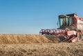 Working Harvesting Combine Royalty Free Stock Photo