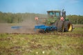 Working Harvesting Combine in the Field of Wheat Royalty Free Stock Photo