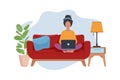 Working at home. Freelance woman, online education Royalty Free Stock Photo