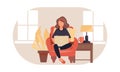 Working at home. Freelance woman work in comfortable conditions Royalty Free Stock Photo